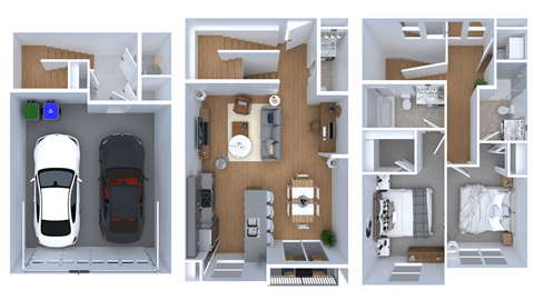 Floor plan for 2 beds, 2 baths, 1335 sqft